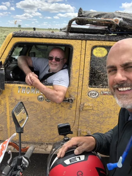 Thomas and his yellow Jeep