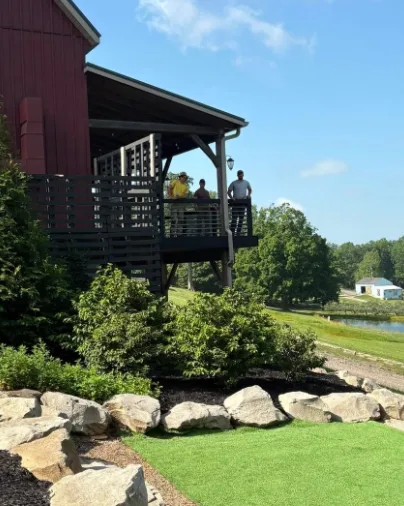Standing on the deck at Mapleside, looking out over the farm