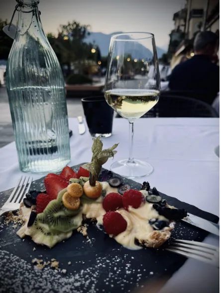 Dinner off the dock in Positano